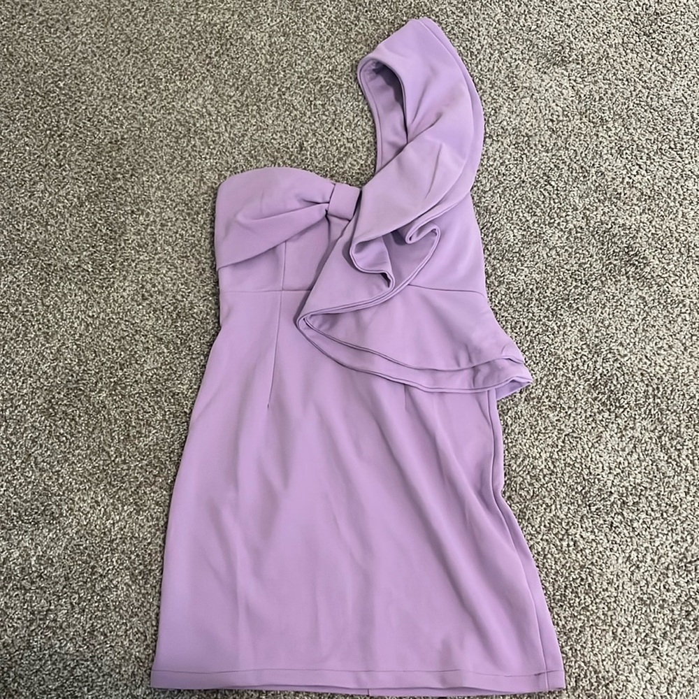 Purple One Shoulder Dress